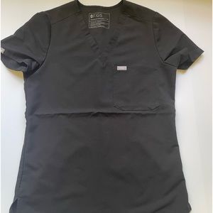 Figs Casma Scrub Top Black XS